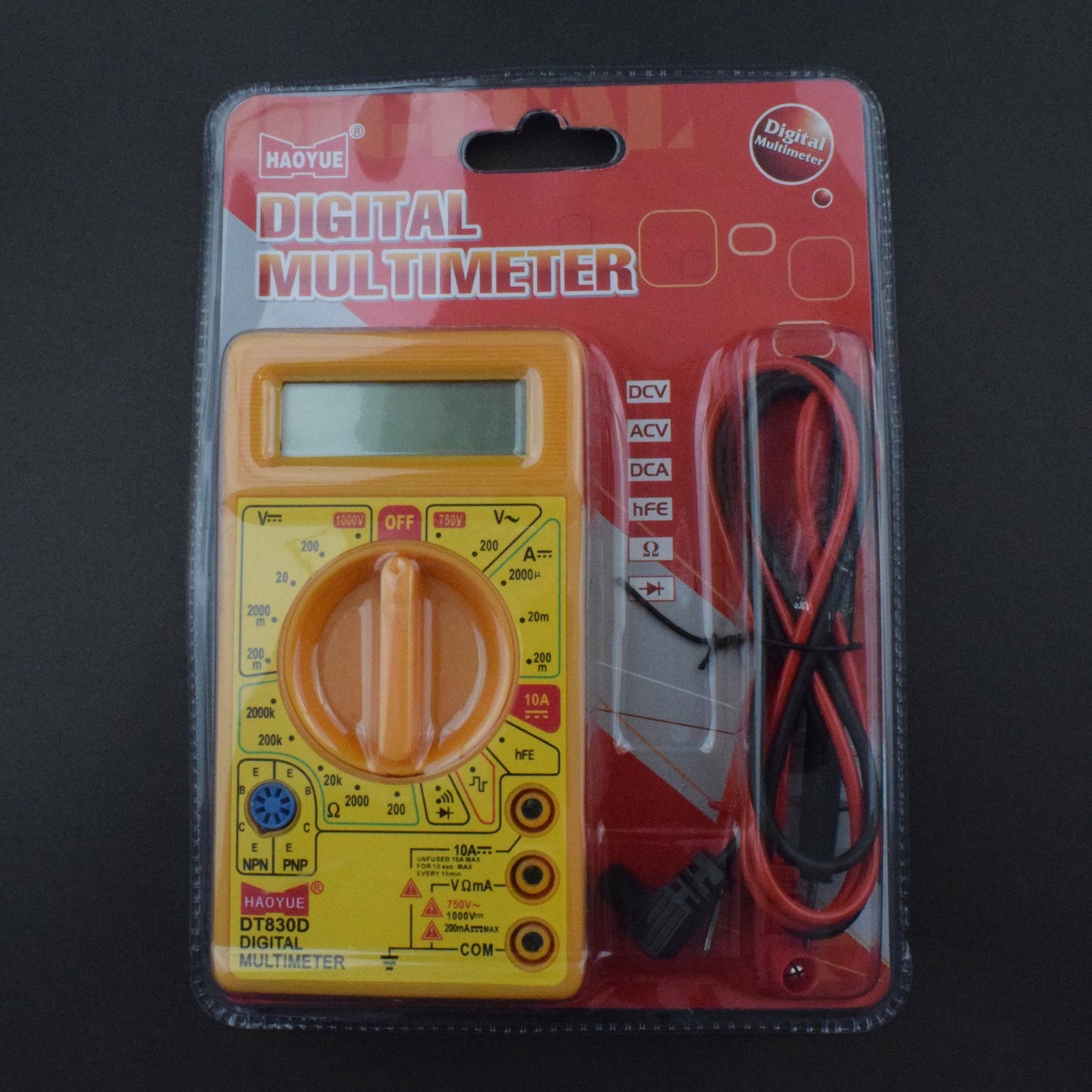 D830D Digital Multimeter LCD AC DC Measuring Voltage Current, Small, Yellow -  RC023 - REES52