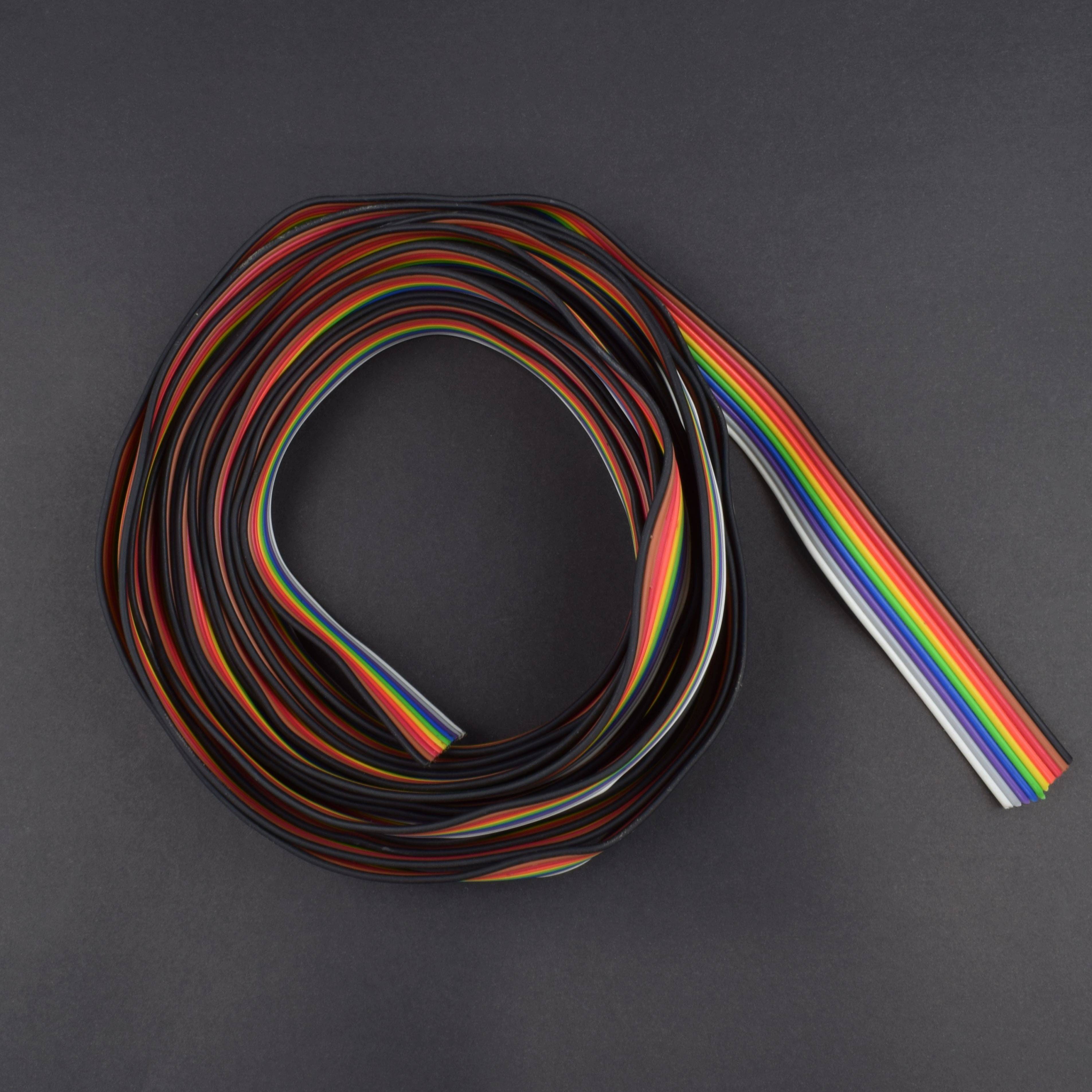 10 Core Rainbow Color Flat Ribbon Wire Cable (1Meter) – REES52