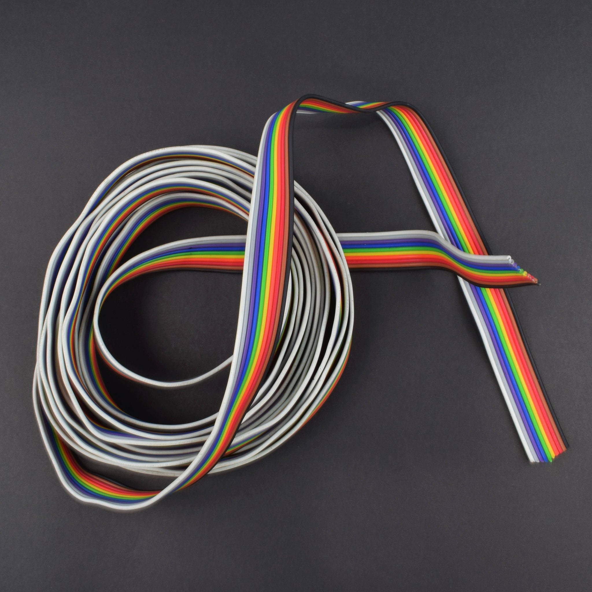 10 Core Rainbow Color Flat Ribbon Wire Cable (1Meter)  -RS030 - REES52