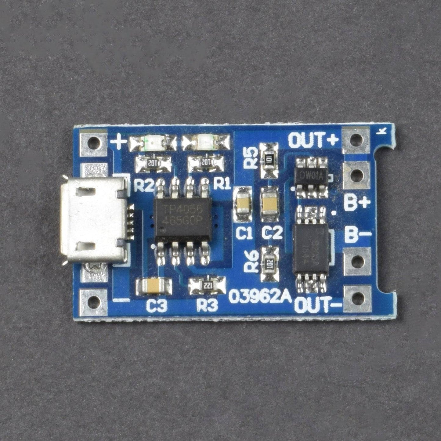 Micro Usb 5V 18650 Lithium Battery 1A Charging Module With TP4056 Protection - RS229 - REES52