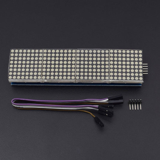 MAX7219 Dot Matrix Module For Arduino Microcontroller 4 In 1 Display with 5pin Line - RS237 - REES52