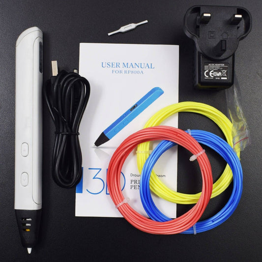 RP800A OLED 3D Printing Pen 5V 2A USB Power 0.6mm Nozzle Adjustable Speed - Blue - RS2335 - REES52