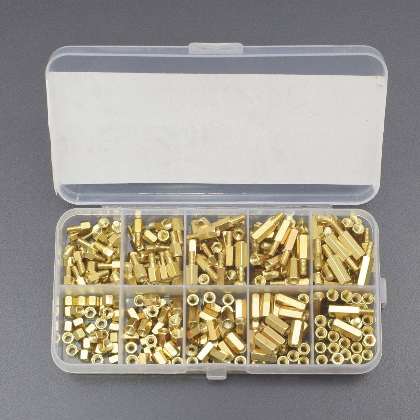 300 Pieces M3 4-12mm(10 Sizes) Brass Hex Column Standoff Support Spacer Screw Nut Kit - RS1828 - REES52