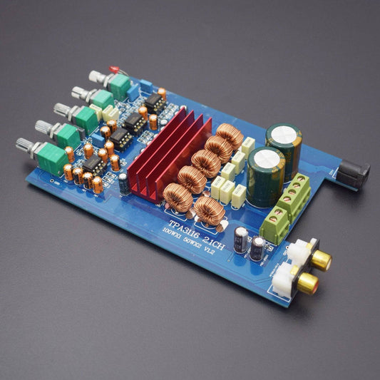 TPA3116D2 Hi-Fi 2.1 Channel Audio Digital Power Amplifier Stereo Amp Board 200W (2×50W + 100W) Subwoofer - RS1216 - REES52