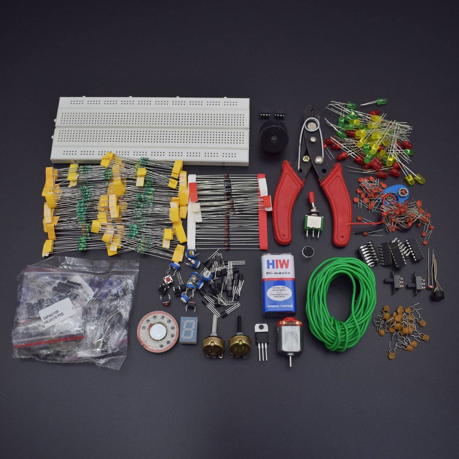 Ultimate Electronics DIY Component kit (Resistors, Breadboard, Wires, Capacitors, Transistors )- KT1013 - REES52