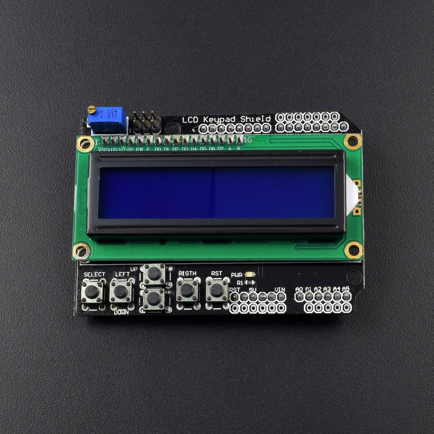 16x2 (1602) LCD Keypad Shield - Blue Backlight for Arduino – REES52