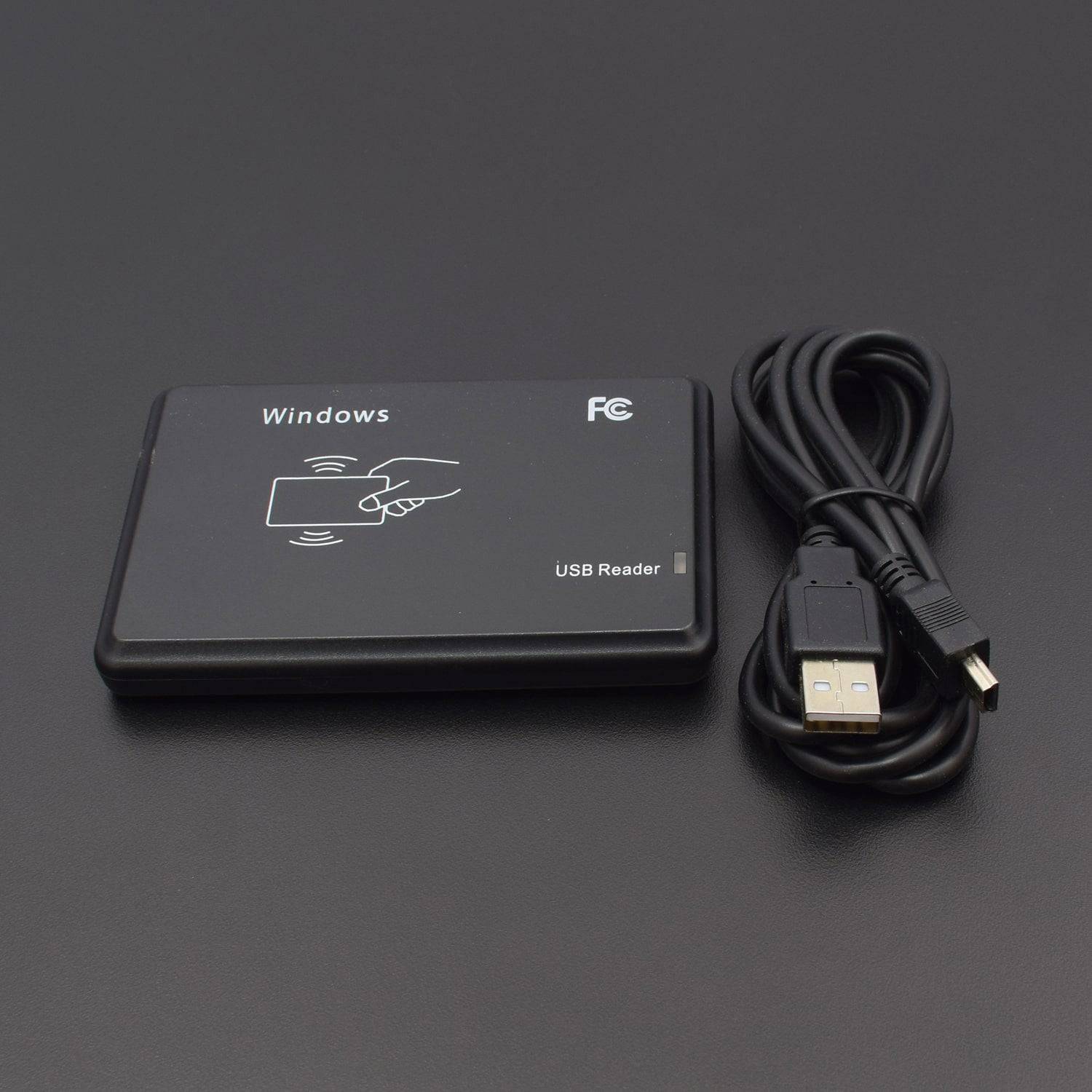 125KHz Black USB Smart RFID ID EM Proximity Card Reader Access Control EM4100, EM4305,T5577 Compatible Tags - RS144 - REES52