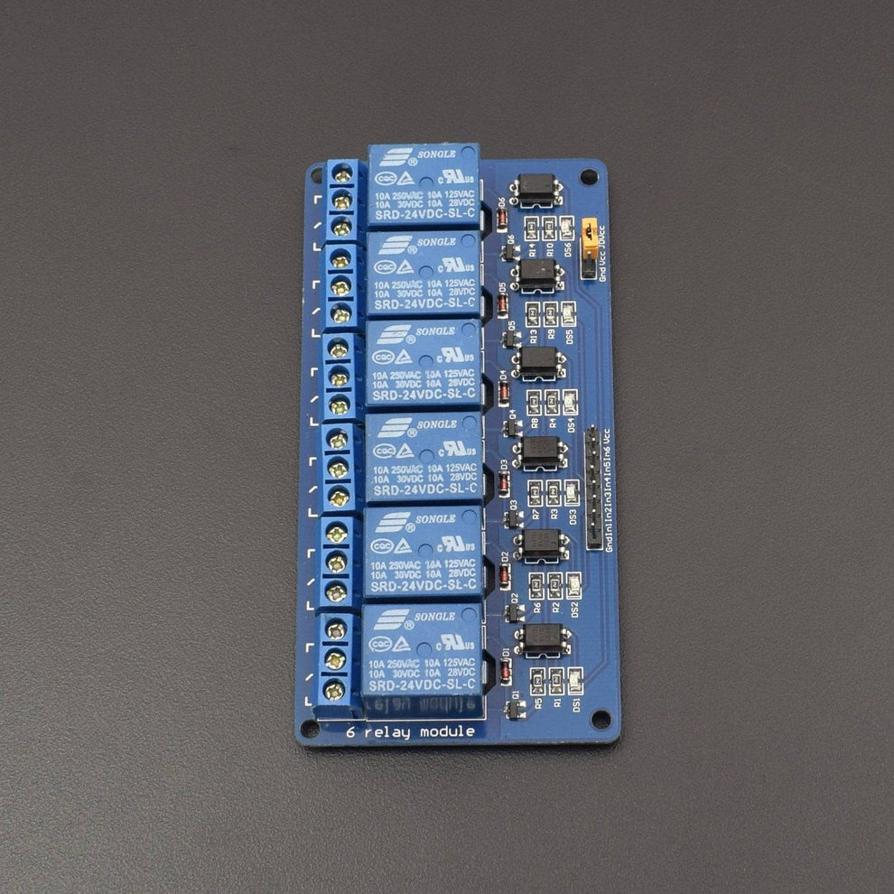 Relay Module Dc 6 Channel Relay Module DC 24V with Optocoupler – REES52