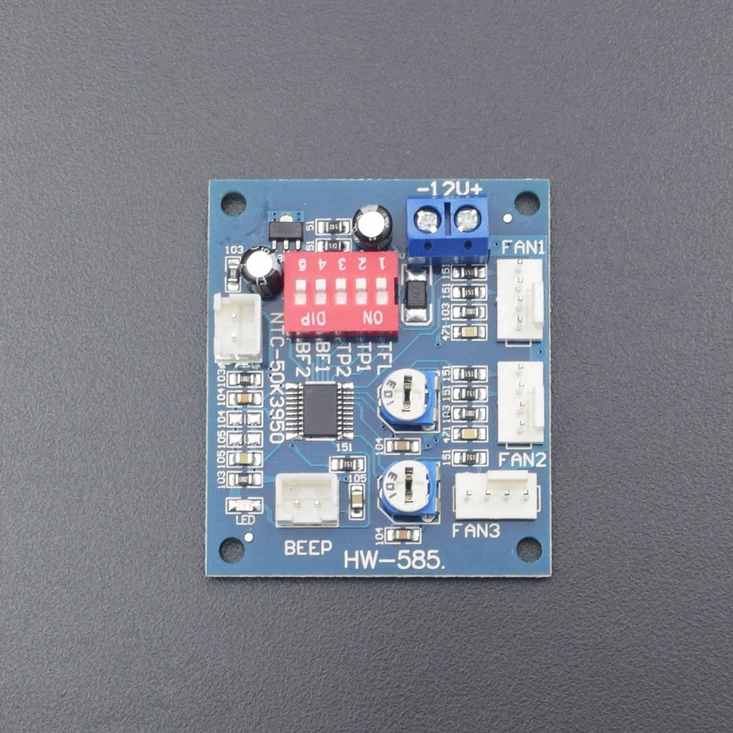 DC 12V PWM 4 Wires PC CPU Temperature Fan Speed Controller Board with High-Temp Alarm with Buzzer and Probe - RS1792 - REES52