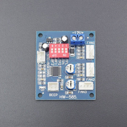 DC 12V PWM 4 Wires PC CPU Temperature Fan Speed Controller Board with High-Temp Alarm with Buzzer and Probe - RS1792 - REES52