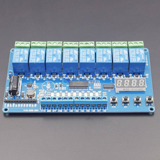 Relay Module 8-36V 8-Channel Time Delay Multifunction Relay Board with Optocoupler LED - RS1891 - REES52