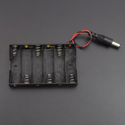 6 x AA Size Battery Holder Box 9V Case With Wire Lead bc6aa DC 2.1 Power Jack For Arduino - RS405 - REES52