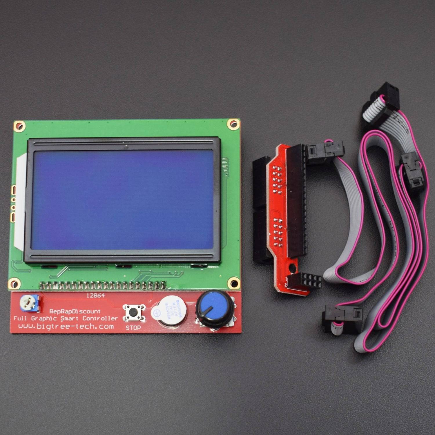 LCD 12864 Graphic Smart Display Controller Module with Connector Adapter and Cable for RepRap RAMPS 1.4 3D Printer- RS1059 - REES52