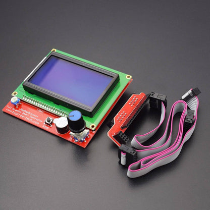 LCD 12864 Graphic Smart Display Controller Module with Connector Adapter and Cable for RepRap RAMPS 1.4 3D Printer- RS1059 - REES52