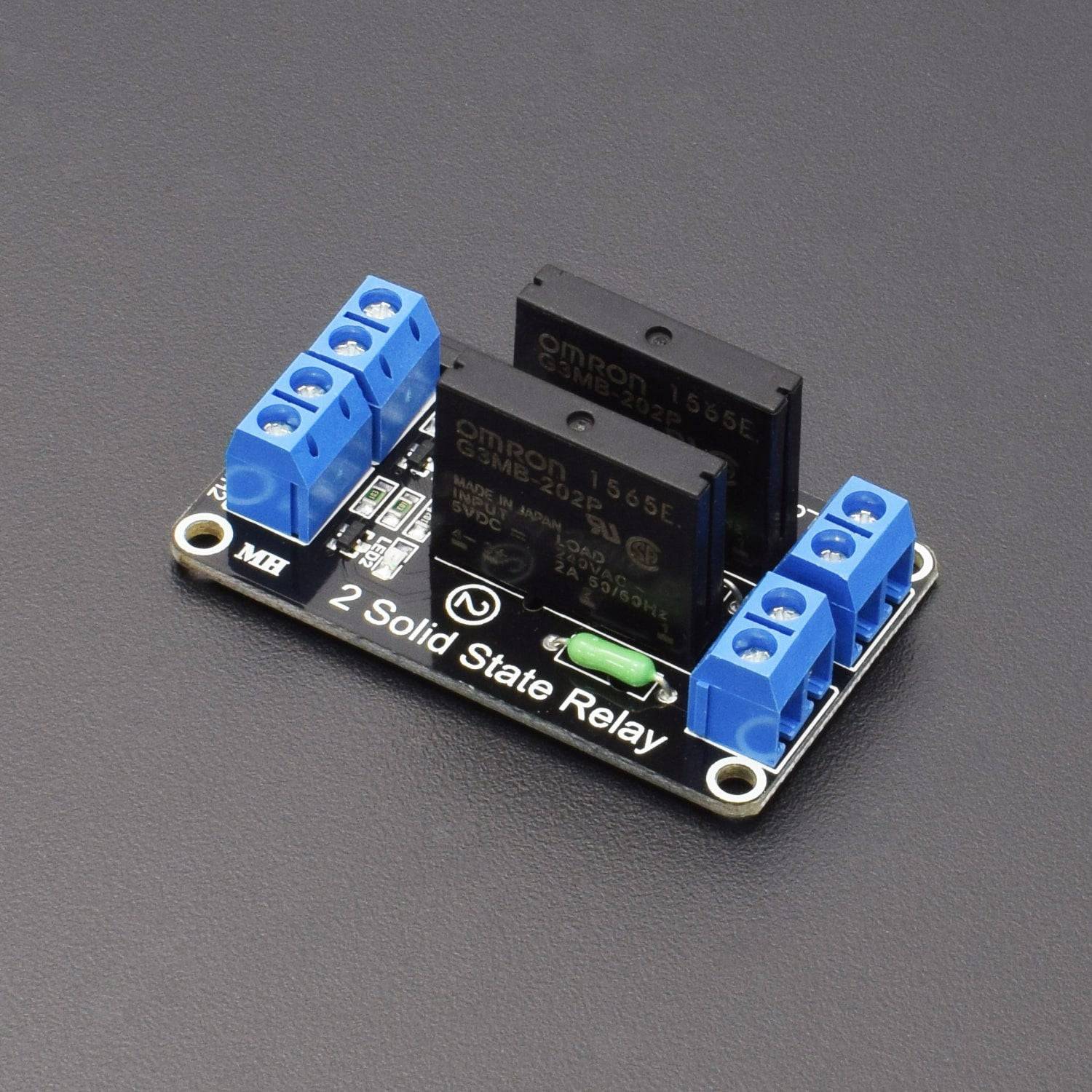 5V 2 Channel G3MB-202P Solid State Relay Module 240V 2A Output with Resistive Fuse - NA168 - REES52