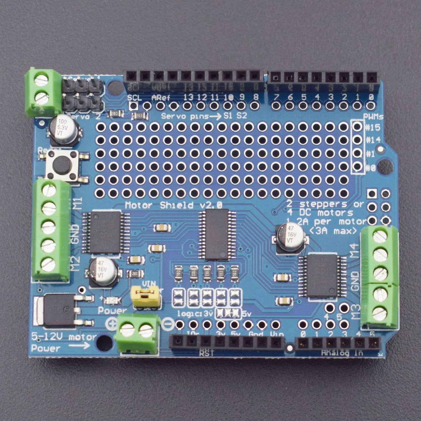 Motor Stepper Servo Robot Shield v2 with PWM Driver Shield For Arduino - RS1398 - REES52