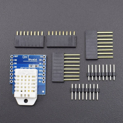 DHT Pro Shield for WeMos D1 mini DHT22 Single-bus Digital Temperature and Humidity Sensor Module with pin-headers set - AB106 - REES52