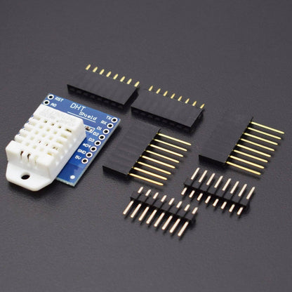 DHT Pro Shield for WeMos D1 mini DHT22 Single-bus Digital Temperature and Humidity Sensor Module with pin-headers set - AB106 - REES52