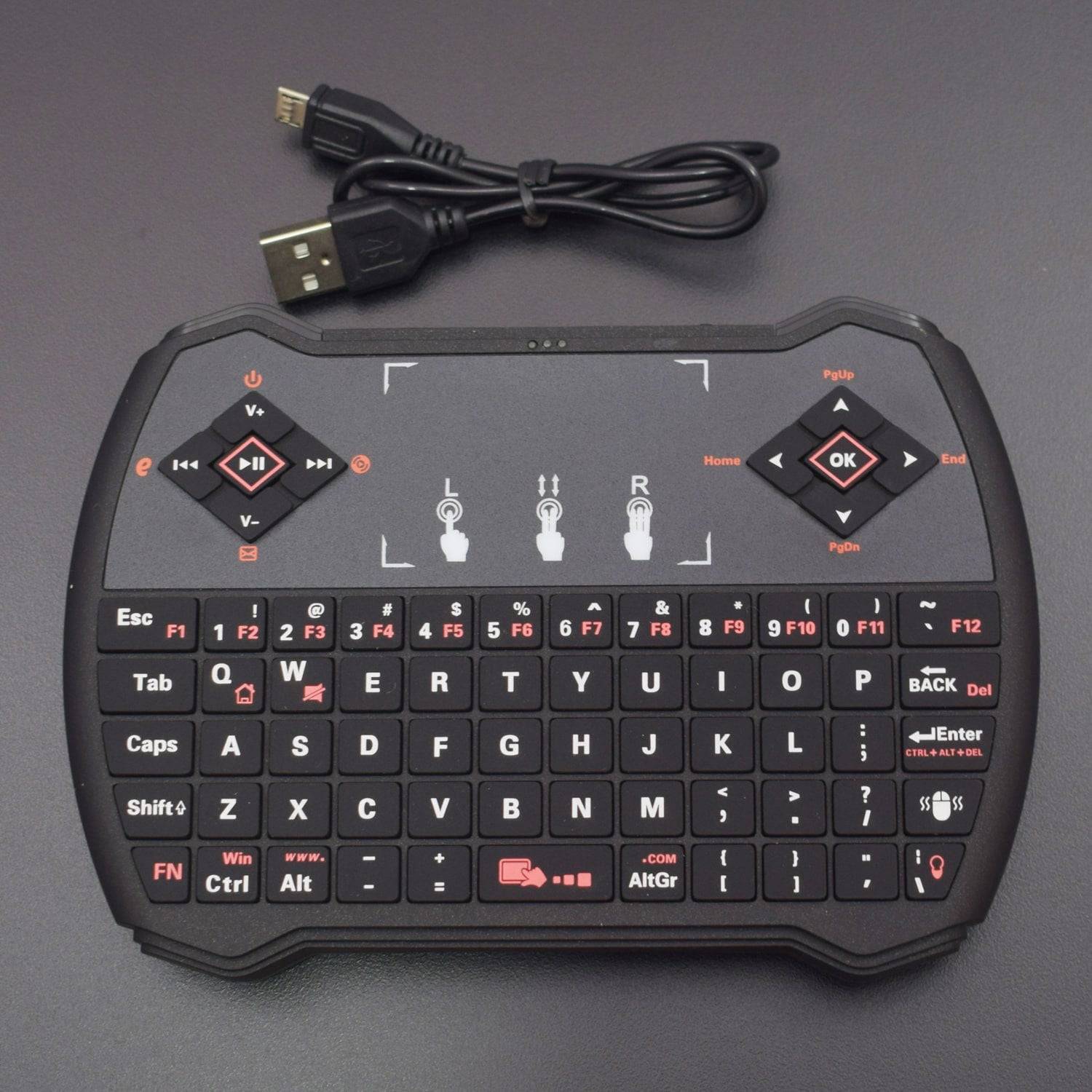 i28-1 K28-1 V6A Mini 2.4Ghz Rii R6 Wireless Game Keyboard Fly Air Mouse Remote with Touchpad for PC Andriod TV Box  - RS1288 - REES52