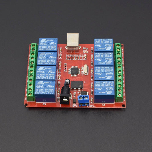 12V 8 Channel USB Relay Module Programmable Computer Control Computer USB Control Switch for Automation - NA286 - REES52