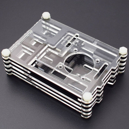 Raspberry Pi 3 Acrylic Case 9 Layer Box Cover With Cooling Fan Hole Shell Compatible Raspberry Pi 2/3 Model B and B Plus- RS1014 - REES52