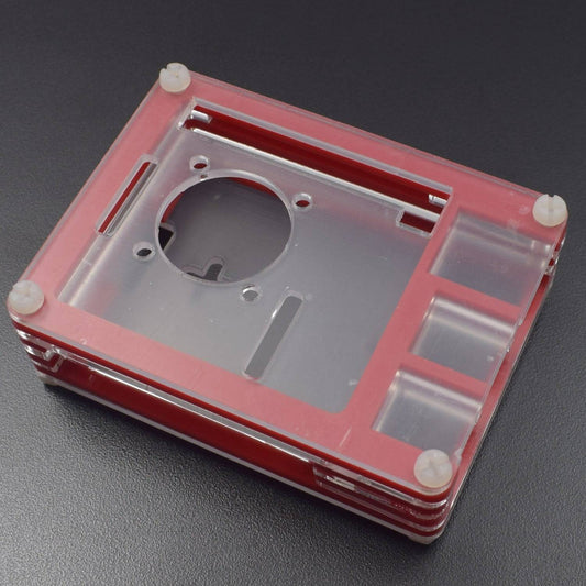 Raspberry Pi-4 7-Layer Acrylic Case Red And Transparent (Type - B) - RS2300 - REES52