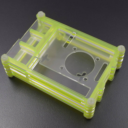 Raspberry Pi 7-Layer Acrylic Case Yellow And Transparent For Raspberry Pi 4 Model B And B Plus - RS2302 - REES52