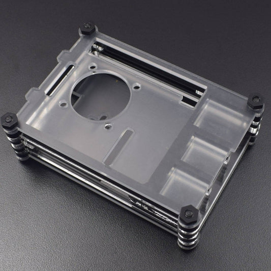 Raspberry Pi 7-Layer Acrylic Case Black And Transparent (Type - B) For Raspberry Pi 4 Model B And B Plus- RS2306 - REES52