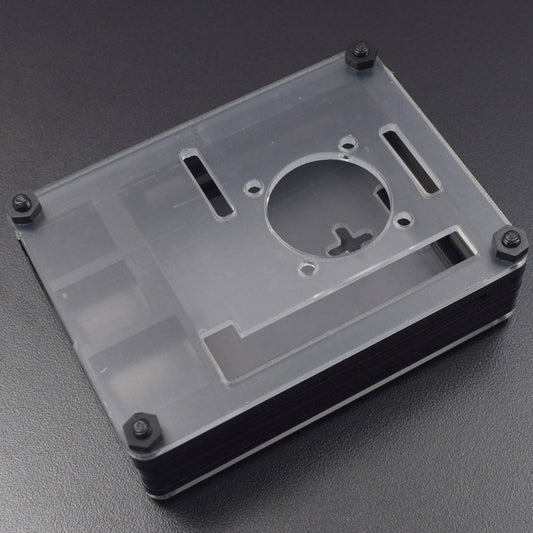 Raspberry Pi 7-Layer Acrylic Case Black And Transparent (Type - C) For Raspberry Pi 4 Model B And B Plus - RS2308 - REES52