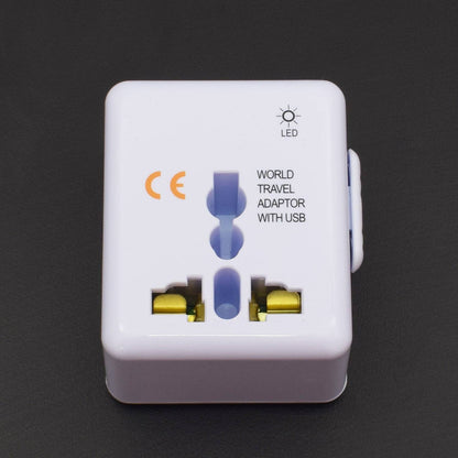 UNIVERSAL TRAVEL ADAPTOR WITH 1000mA TWO USB PORT - RS595 - REES52