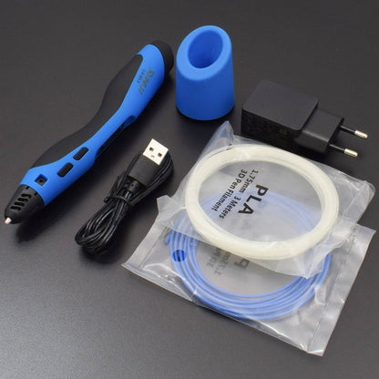 3D Pen, SL-300 BLUE COLOR 3D Printing Pen  with PLA / ABS Filament + Safety Holder + 2 Free 1.75mm Refills - RS852 - REES52