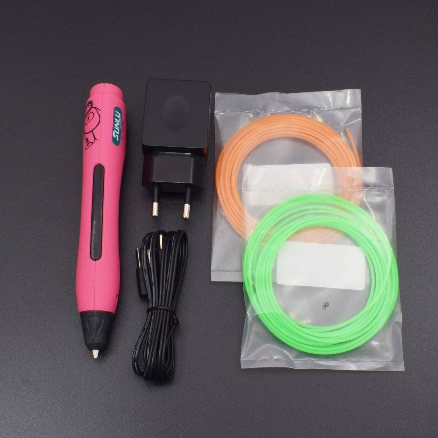 Intelligent 3D Pen with 2 PLA Loops Filament Refills, Gift for Kids, Develop Imagination 3D Printer SL-400 ( Pink ) - RS860 - REES52