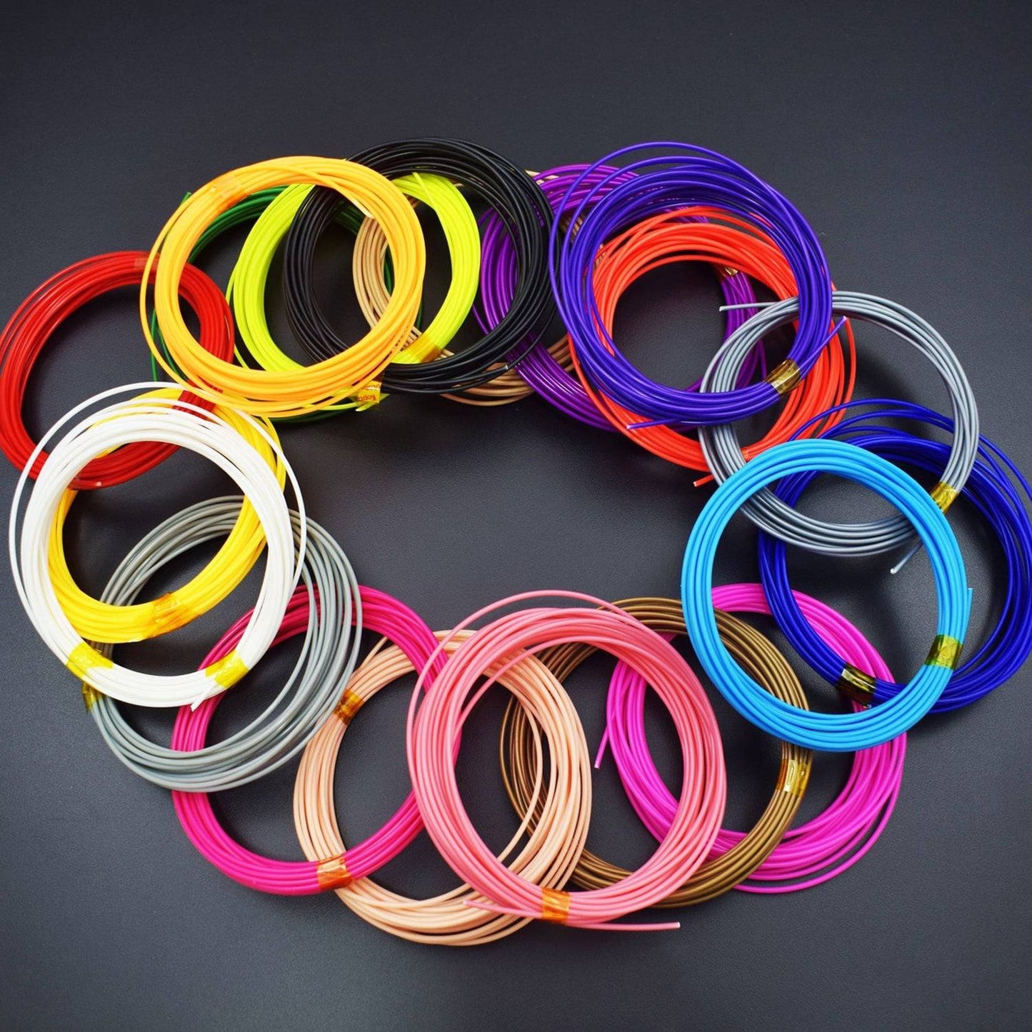 1.75mm 20 Color Sample Pack PLA 3D Pen Filament Refills - 10M Per Colorful - RS1408 - REES52