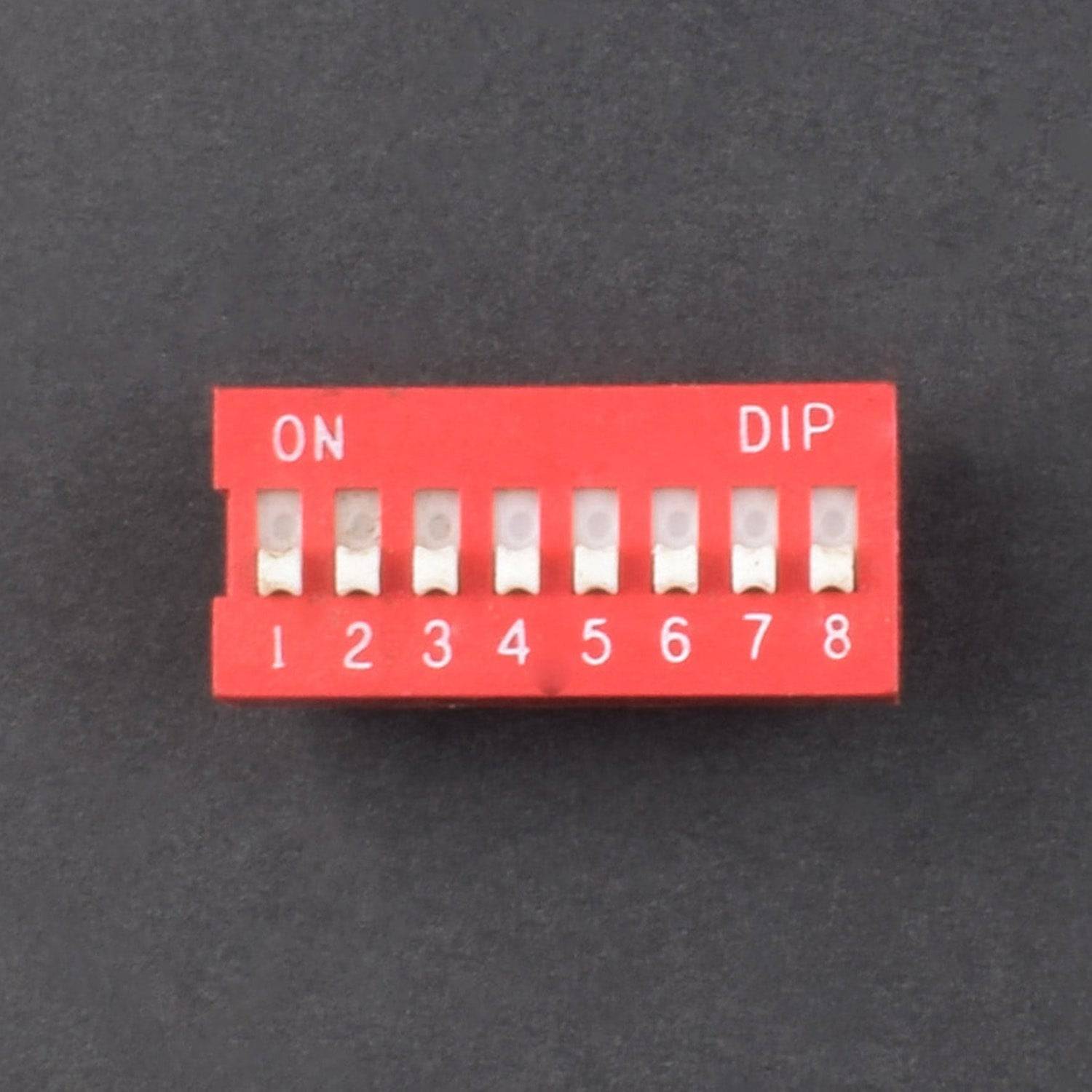 8 Position 8Pin DIP Switch 2.54mm Pitch 2 Row 8P Slide – REES52