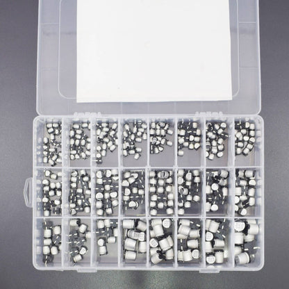 Electrolytic Capacitor Kit Assortment, 400 Pcs SMD Aluminum Electrolytic Capacitor 1uF - 1000uF,24 Values - RS1802 - REES52