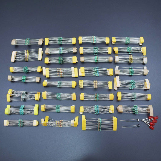 Resistor Kit -  600  Resistors from 10 Ohm to 1 MOhm in a Box + Thermistor, Photoresistor + 5 LEDs  - KT1177 - REES52
