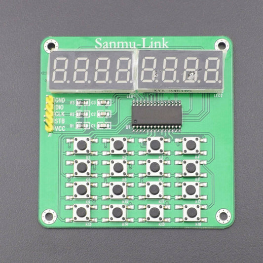 Digital TM1638 8 Bits LED Keyboard Scan 16 Keys Display Module Digital Tube - RS1815 - REES52