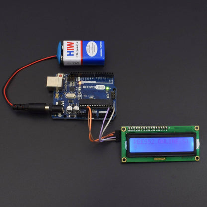 Test a 16*2 LCD display with I2C module interfacing with arduino uno - KT822 - REES52