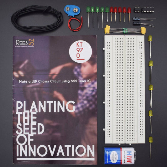 Make a Led Chaser Circuit using 555 Timer IC - KT970 - REES52