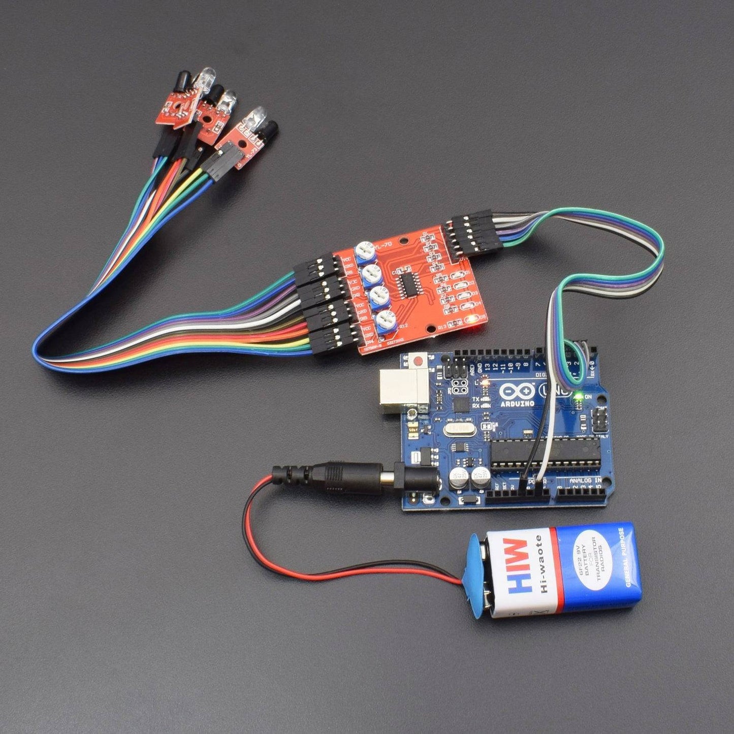 4 way IR sensor module interfacing with Arduino uno - KT728 - REES52