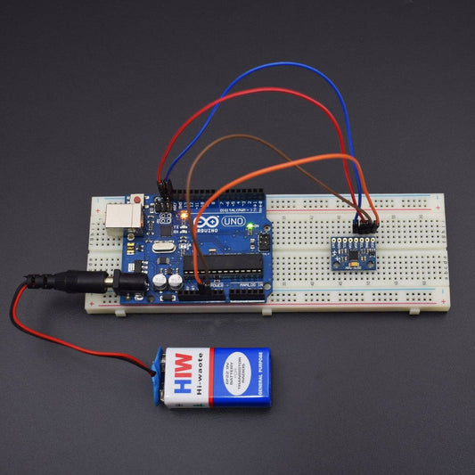 Test a GY-9150 MPU-9150 3-Axis Electronic Compass Acceleration Gyroscope Module Interfacing with Arduino Uno - KT701 - REES52