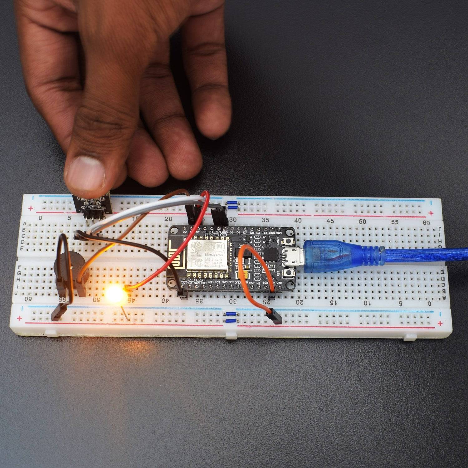 Make a IOT LDR Alarm circuit using LDR module and NodeMCU ESP8266-12E Wi-Fi Module - KT571 - REES52