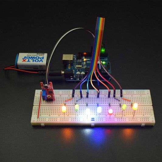 Make a Dubstep (EDM) Player using Small Sound Sensor Module interfacing with Arduino Uno - KT653 - REES52