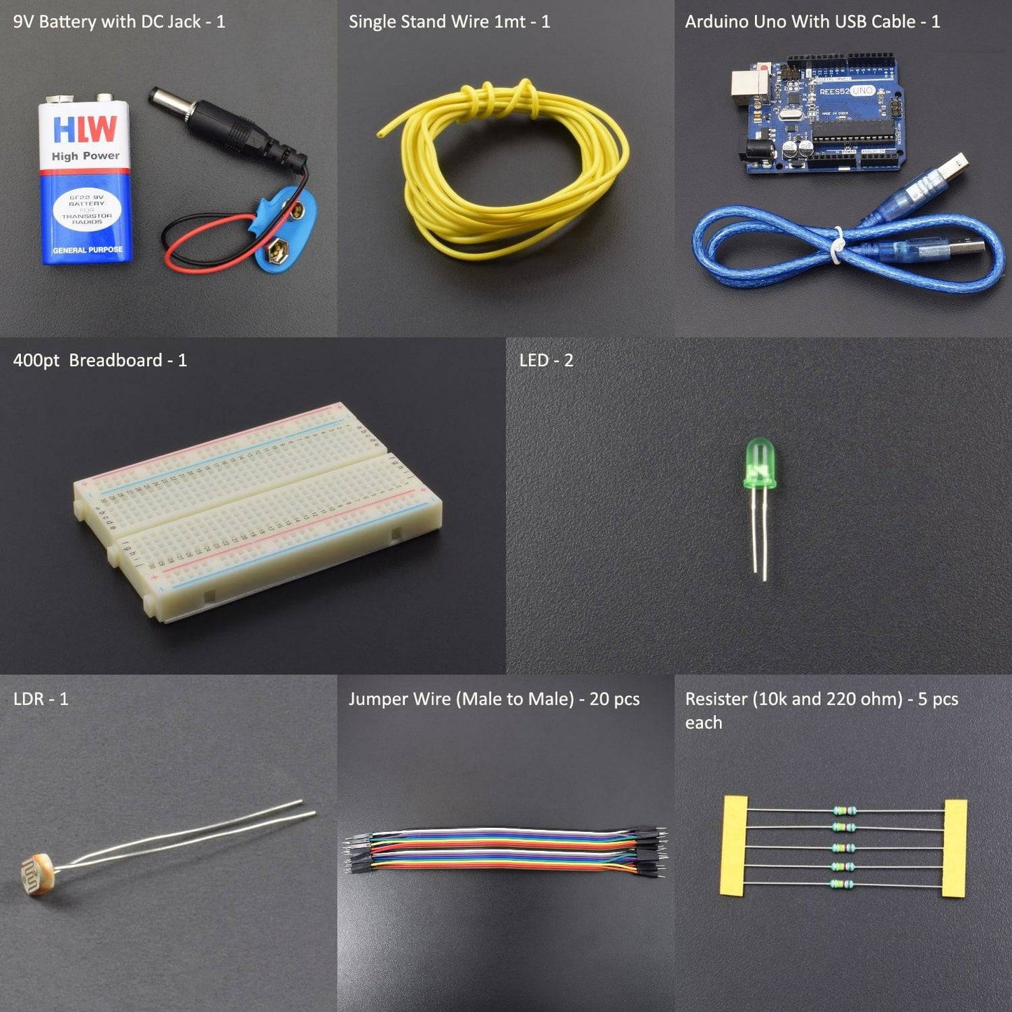 Arduino Project Kit Control the intensity of led using LDR