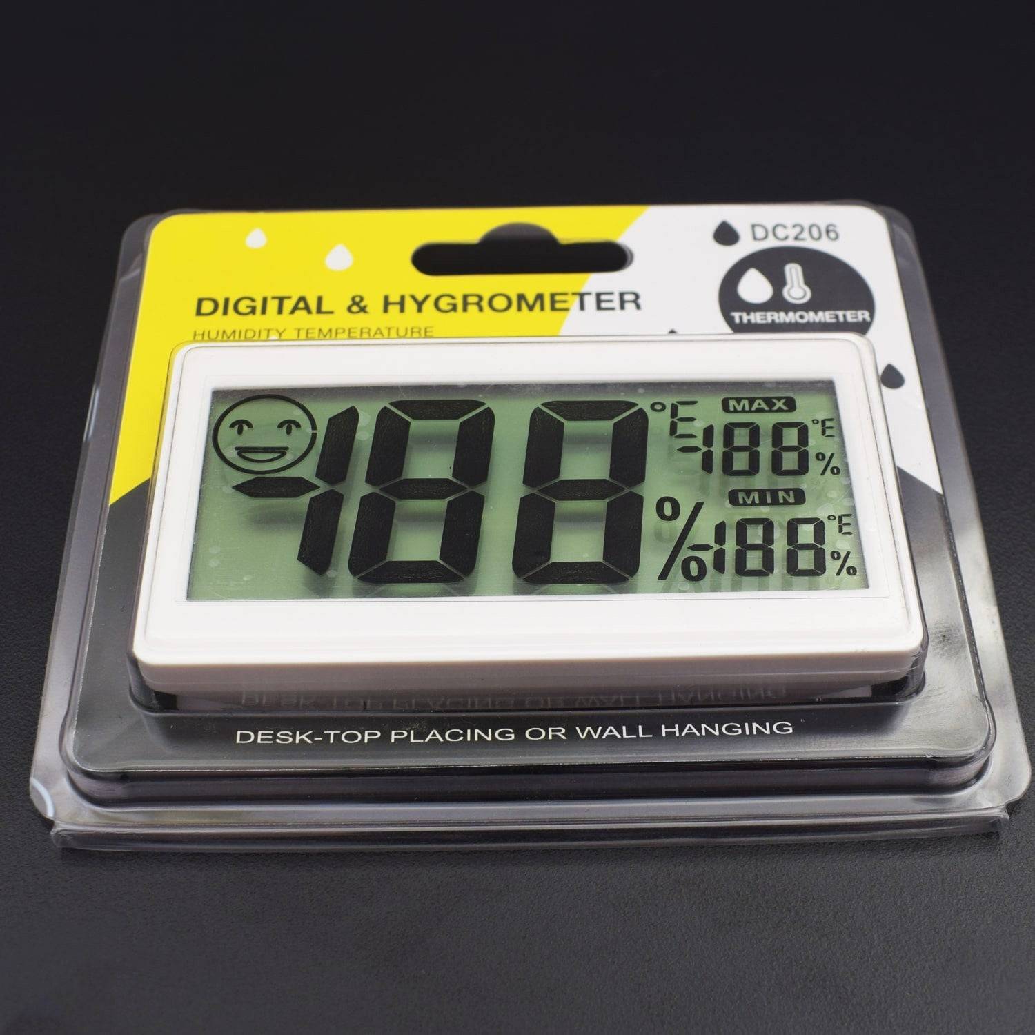 Digital Thermometer Hygrometer, Humidity Monitor With Temperature Gauge And 3.3 Inch LCD Display With Magnet Attaching - RS2368 - REES52