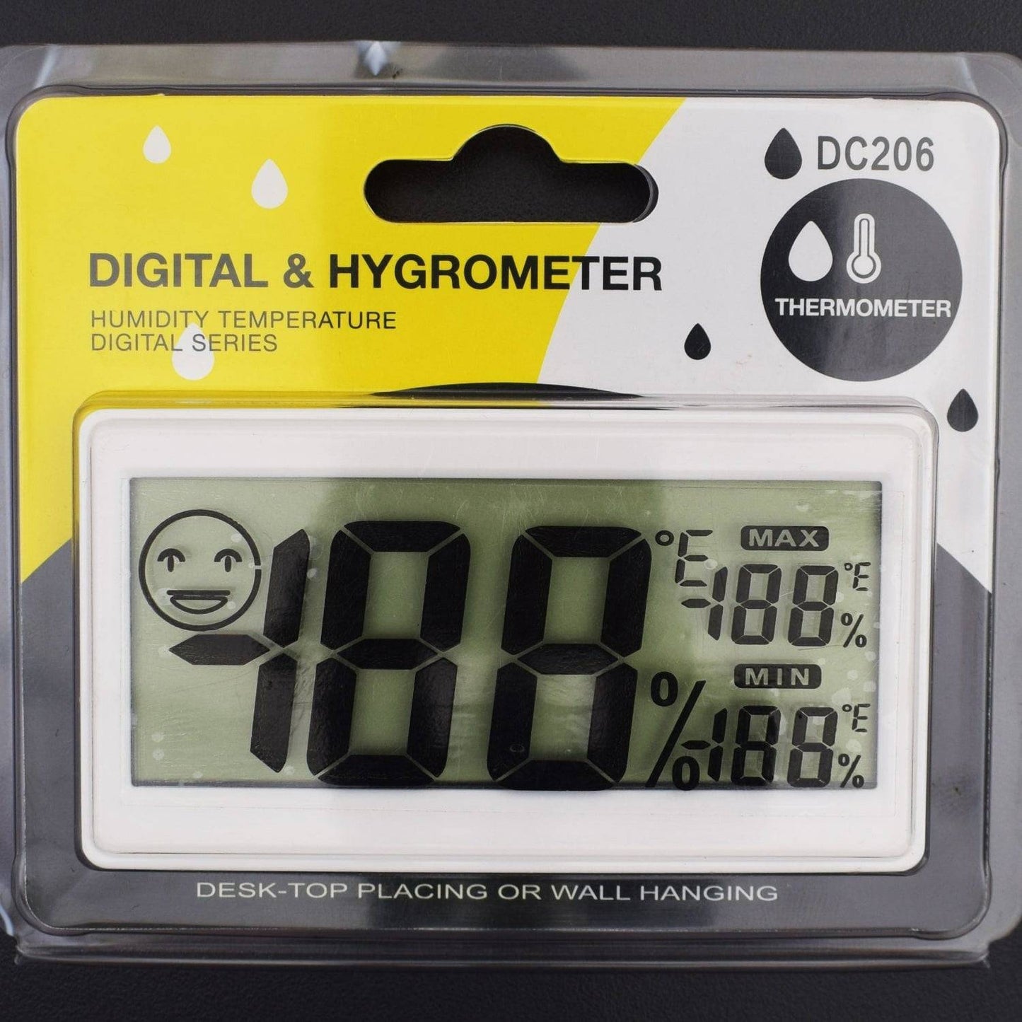 Digital Thermometer Hygrometer, Humidity Monitor With Temperature Gauge And 3.3 Inch LCD Display With Magnet Attaching - RS2368 - REES52