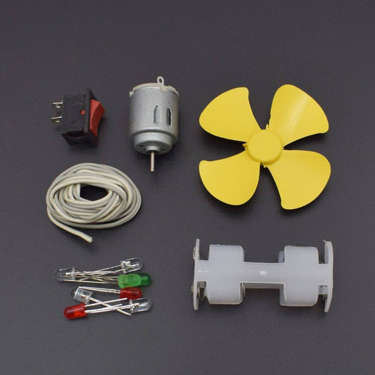 Basic Motor Hobby Kit Ii 13 Items In 1 Kit (Hobby Dc Motor + Battery Holder + Switch + 8 Leds + Propeller + Wire) - KT1054 - REES52