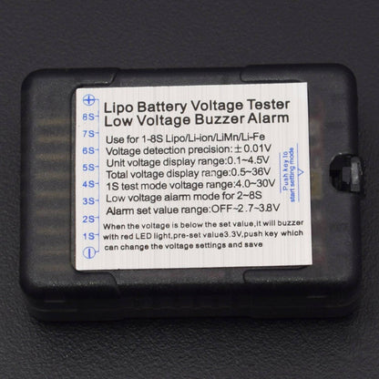 BX100 Battery Voltage Tester Low Voltage Alarm Buzzer For 1~8S Lipo Battery - QR106 - REES52