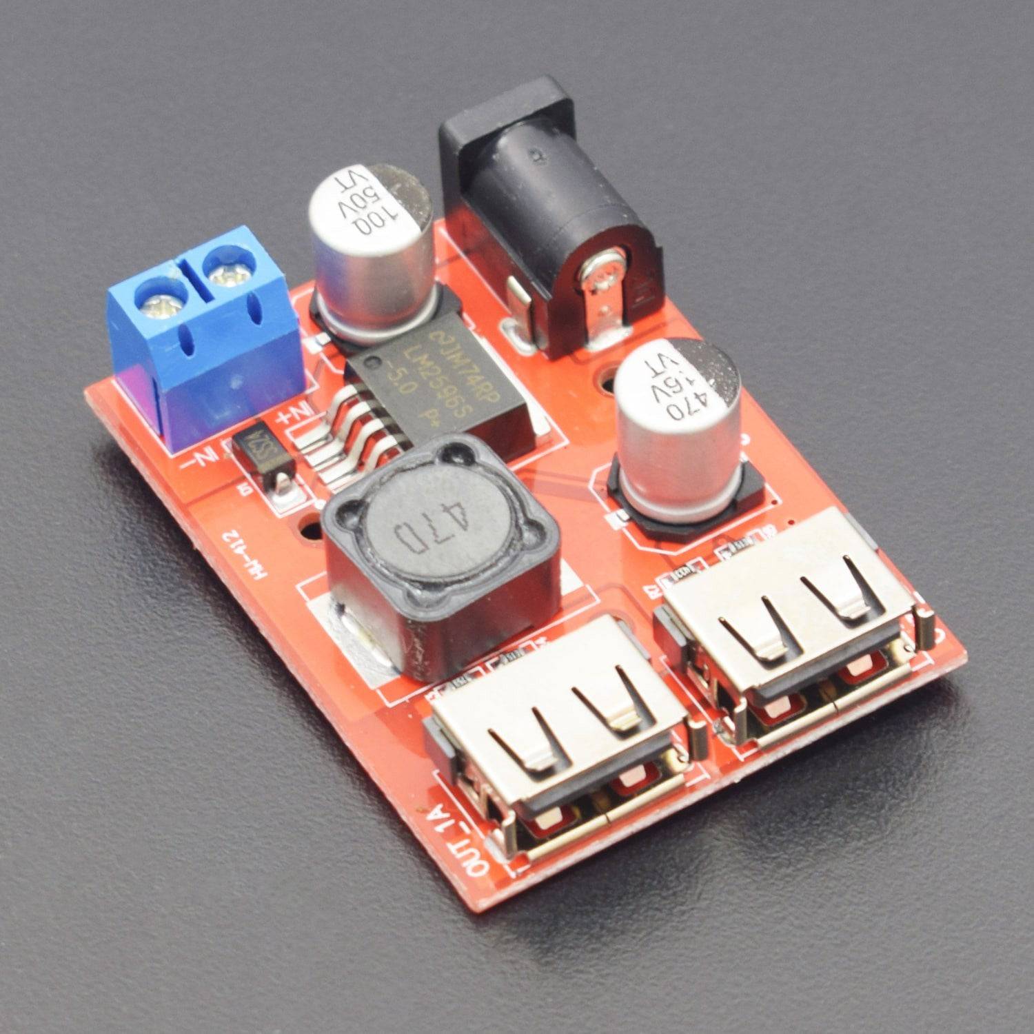 DC-DC Voltage Regulator LM2596S Buck Converter Step Down Power Supply Module 6-40V to 5V 3A Dual USB- RS1814 - REES52