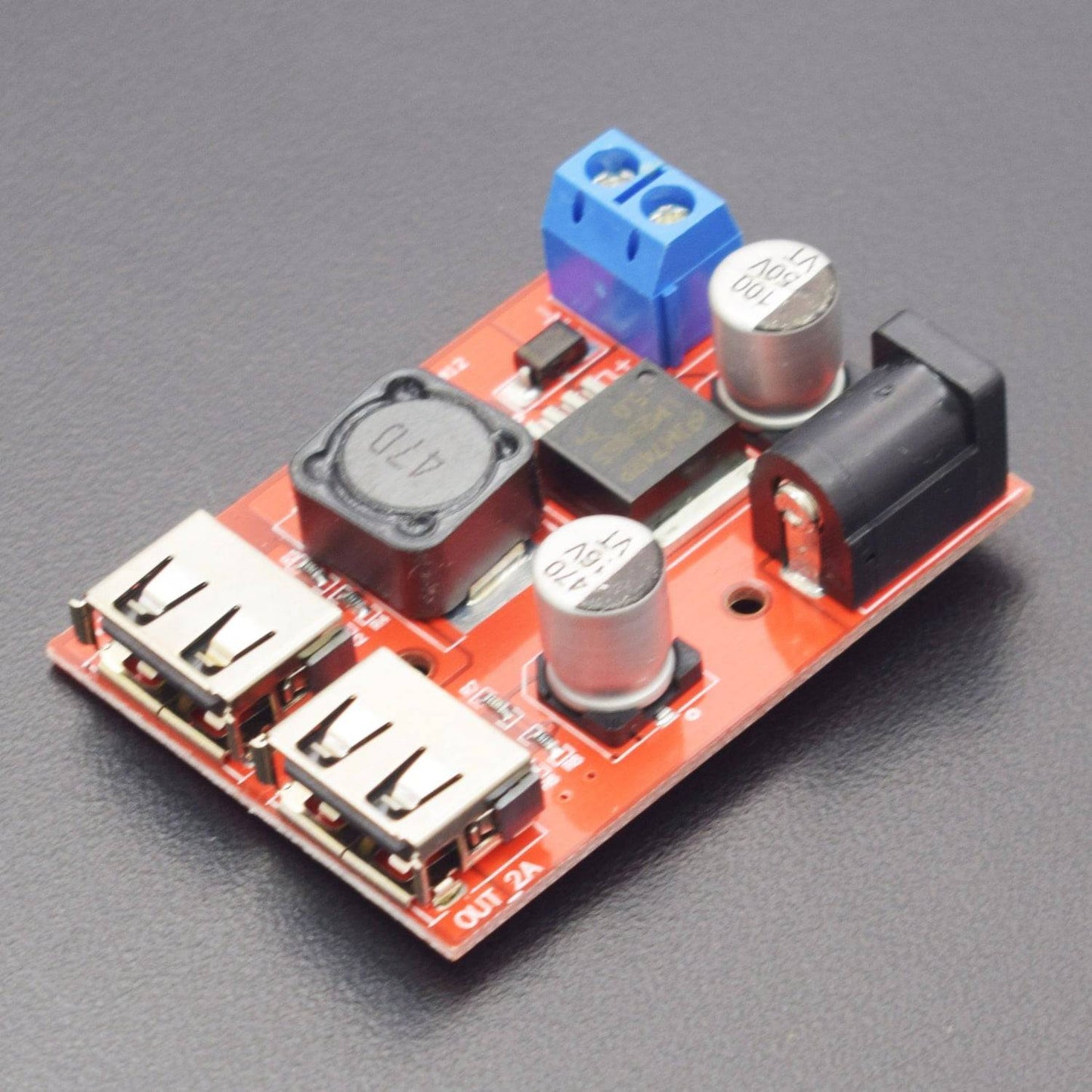 DC-DC Voltage Regulator LM2596S Buck Converter Step Down Power Supply Module 6-40V to 5V 3A Dual USB- RS1814 - REES52